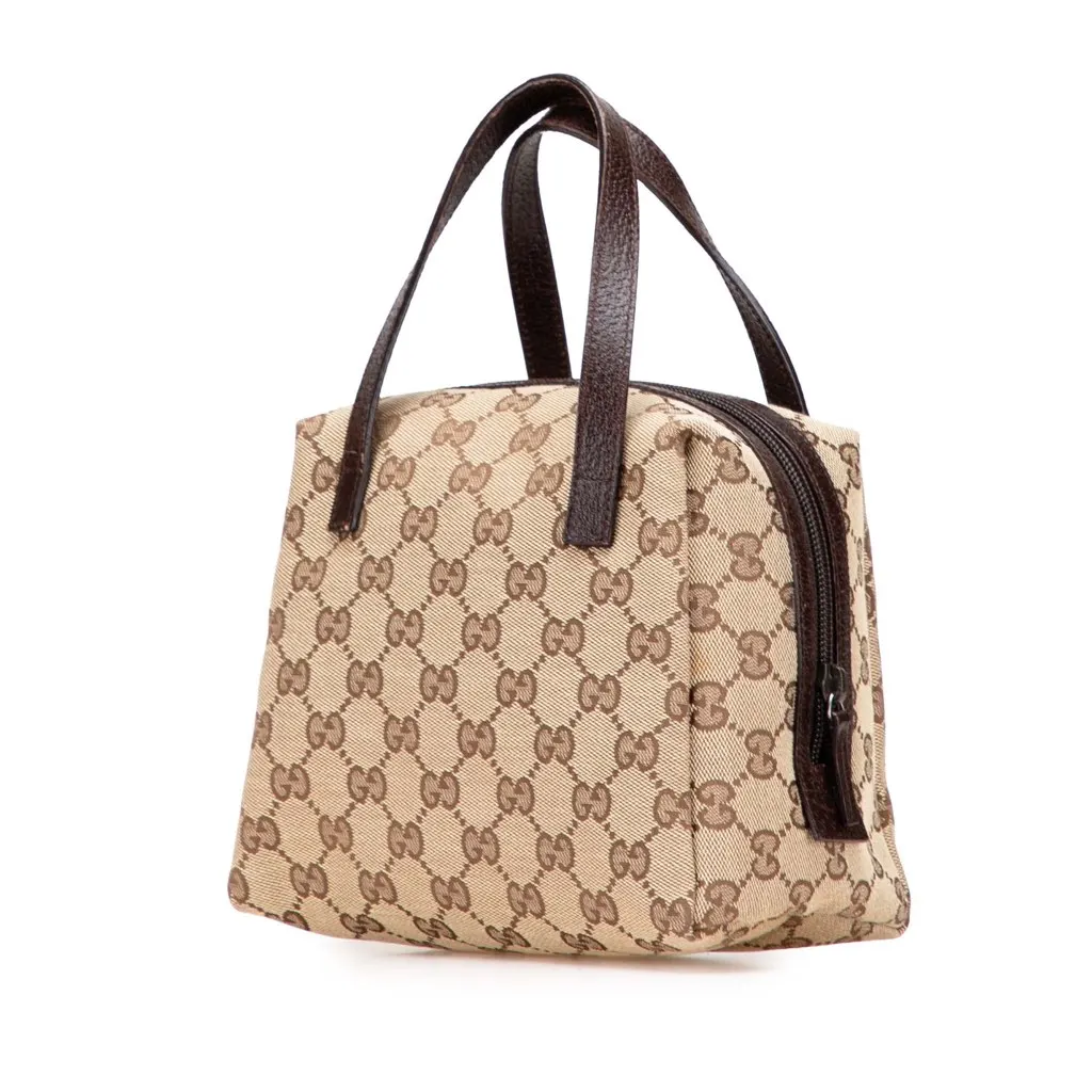 Gucci Mini GG Canvas Balthus Tofu Bag Brown Canvas Good - Back View