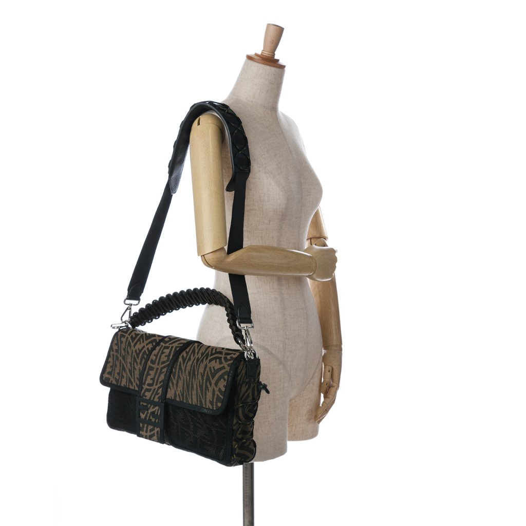 Fendi Large Zucca Vertigo Mesh Baguette Satchel - Image 12