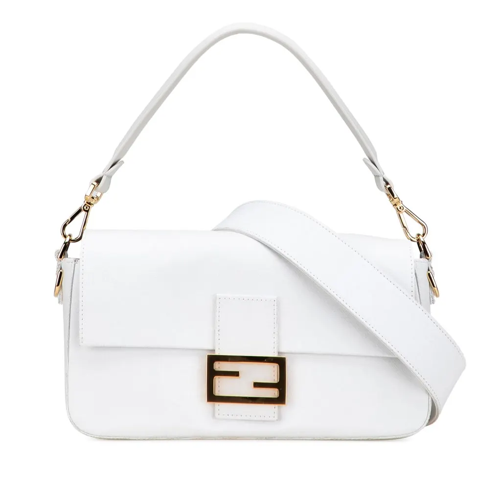 Fendi Paint Your Own Baguette Canvas Baguette with Painting Kit White Canvas Good - Front View