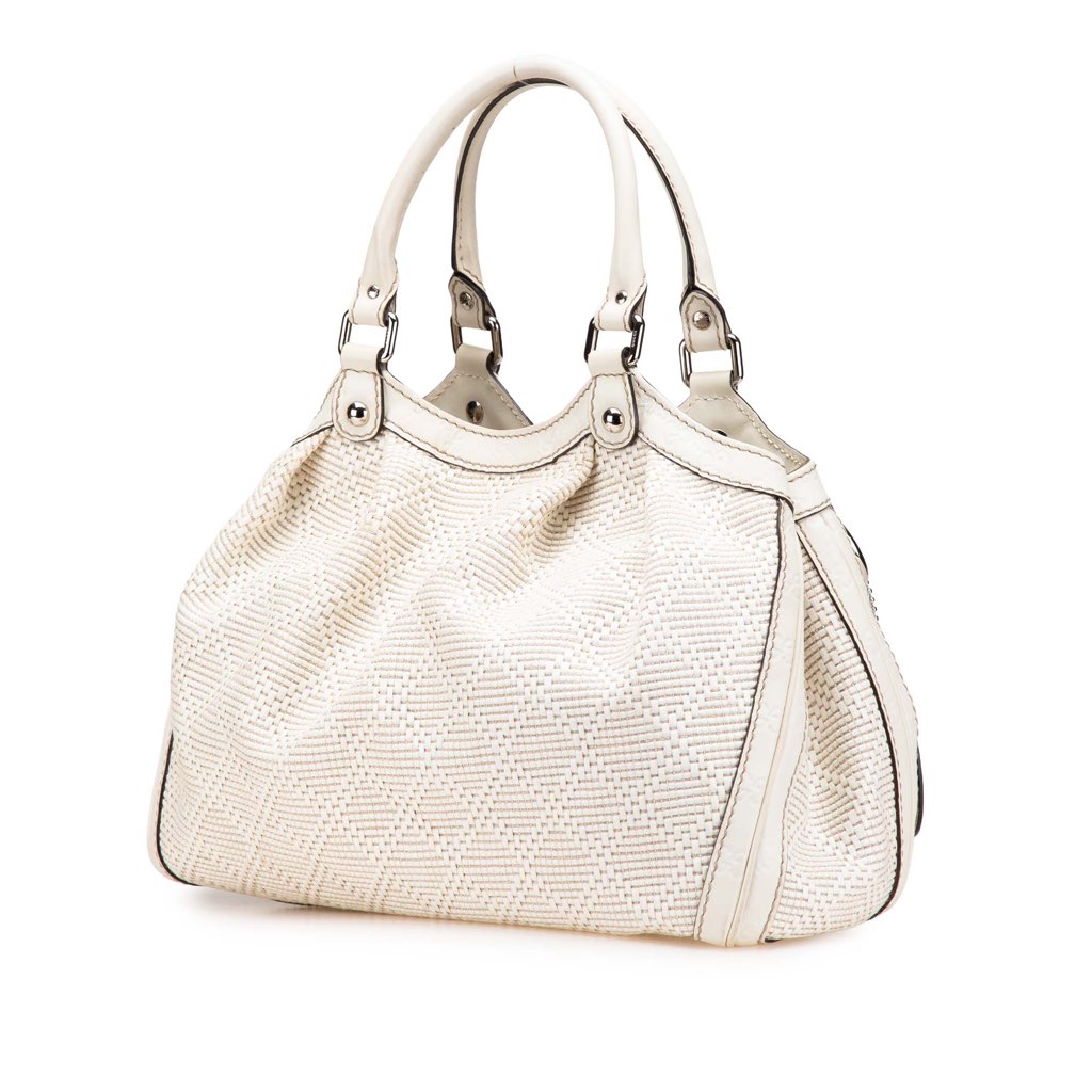 Gucci Medium Diamante Raffia Sukey Tote - Back view