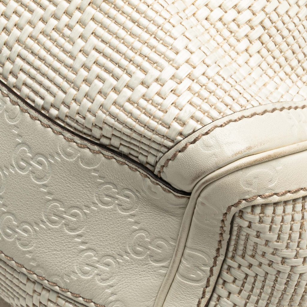 Gucci Medium Diamante Raffia Sukey Tote - Image 13