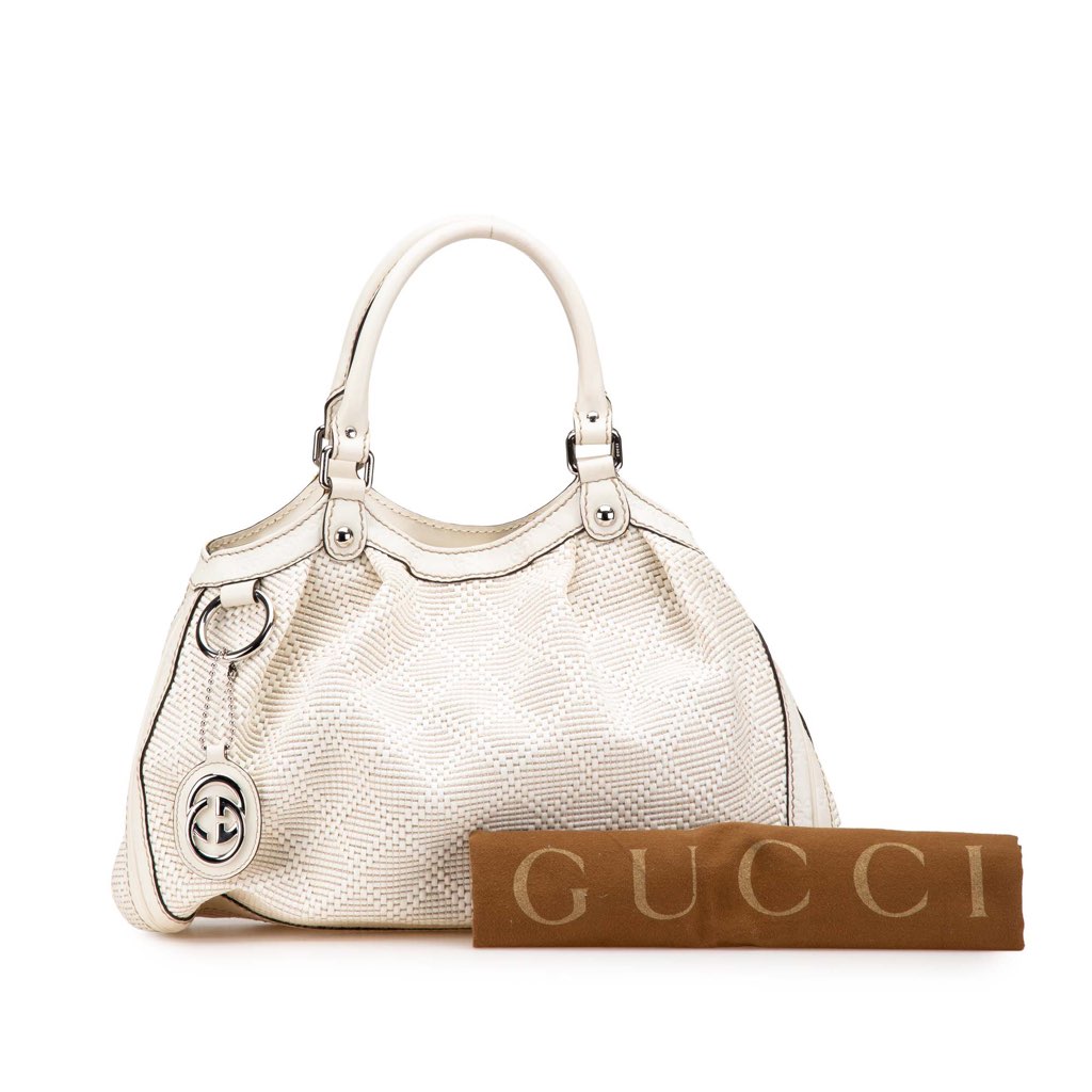 Gucci Medium Diamante Raffia Sukey Tote - Image 18