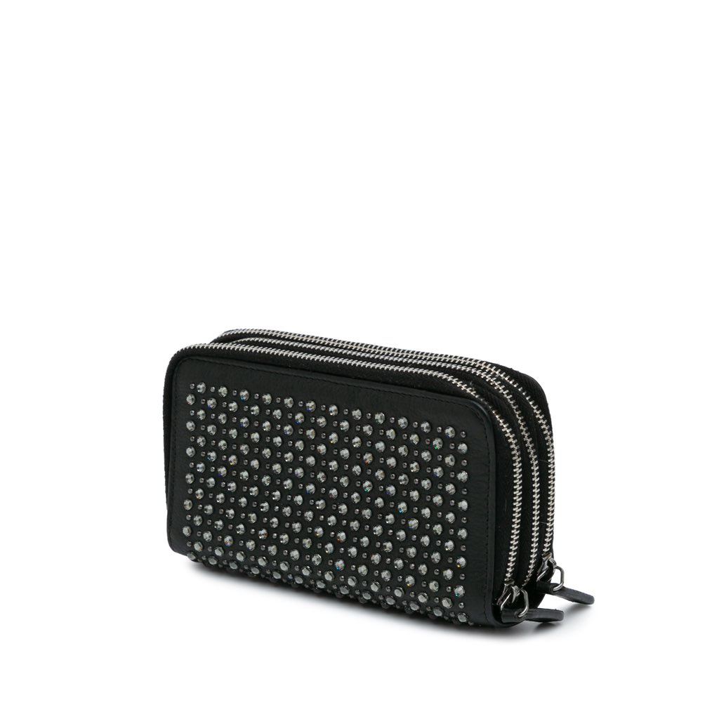 Chanel Bull Leather Studded Zip Wallet - 2