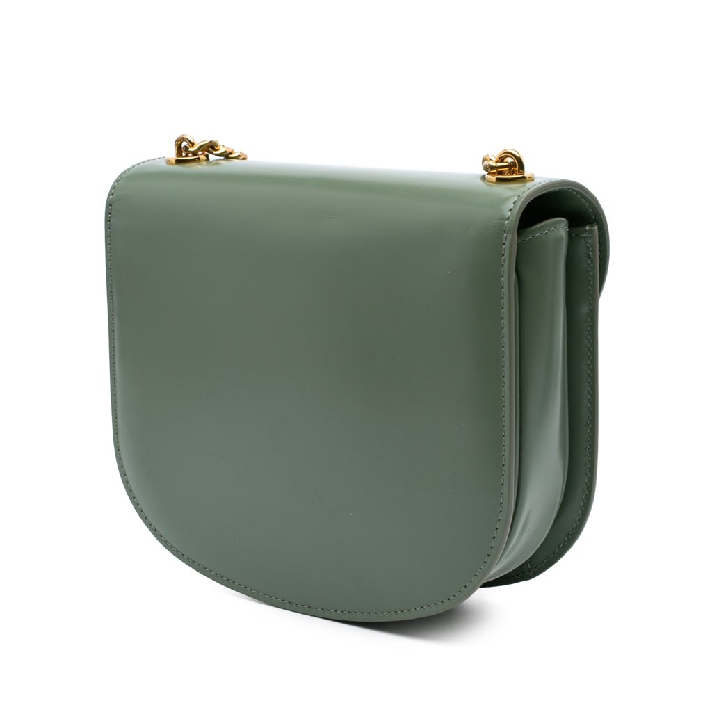 Celine Teen Shiny Calfskin Triomphe Besace Clea Chain Crossbody - 2