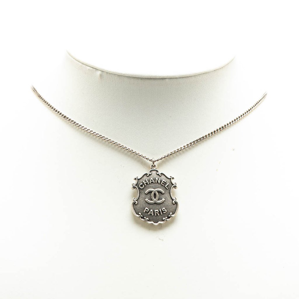 Chanel Paris-Dallas Silver CC Sheriff Badge Pendant Necklace - 3