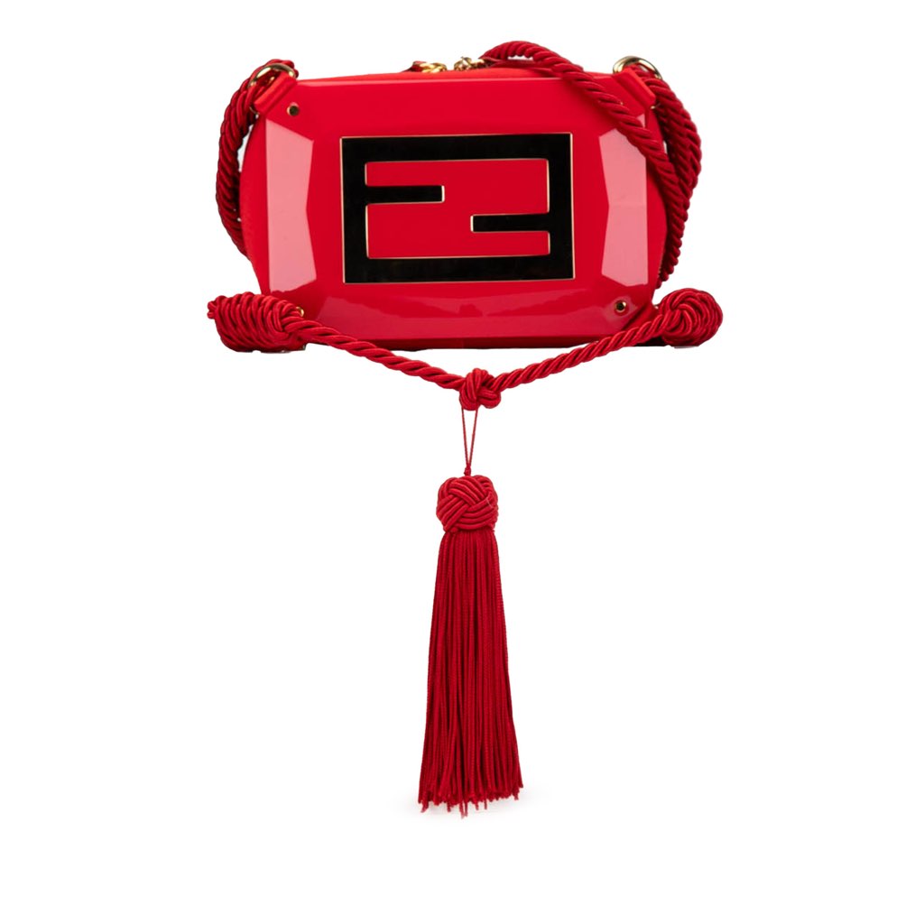 Fendi Mini FF PVC Satin Tassel Crossbody