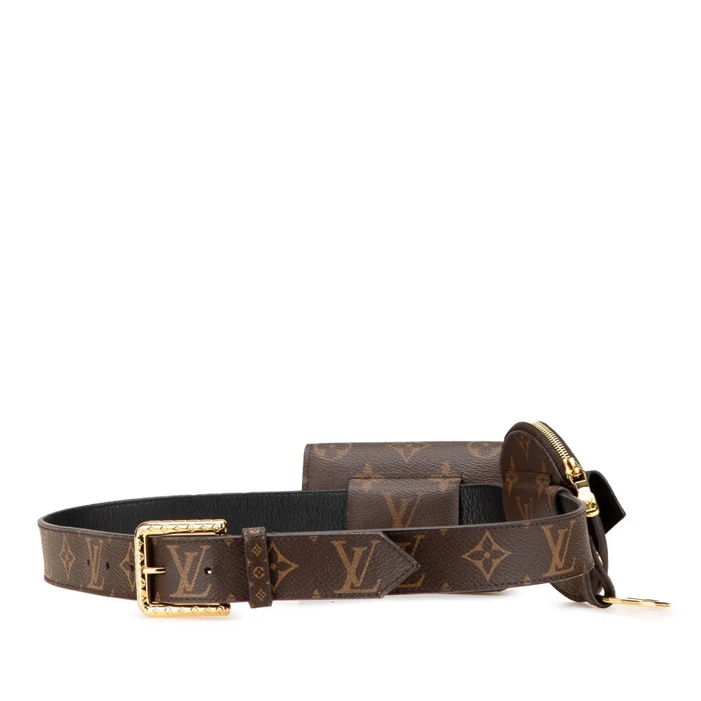 Louis Vuitton Monogram Daily Multi Pocket 30mm Belt Brown Canvas Good - Back View