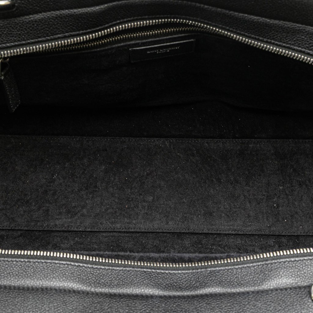 Saint Laurent Medium Grained Calfskin Cabas Rive Gauche Satchel - 4