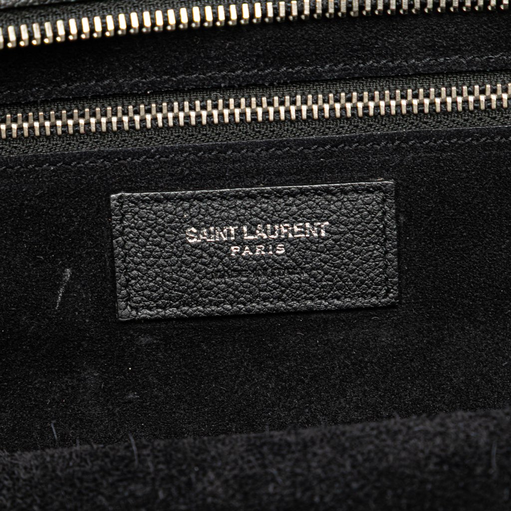 Saint Laurent Medium Grained Calfskin Cabas Rive Gauche Satchel - 5