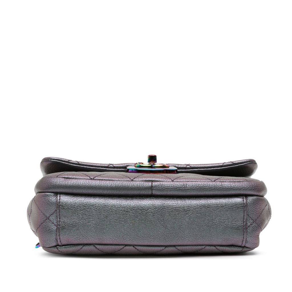 Chanel Small Iridescent Goatskin Double Carry Waist Chain Flap - 3