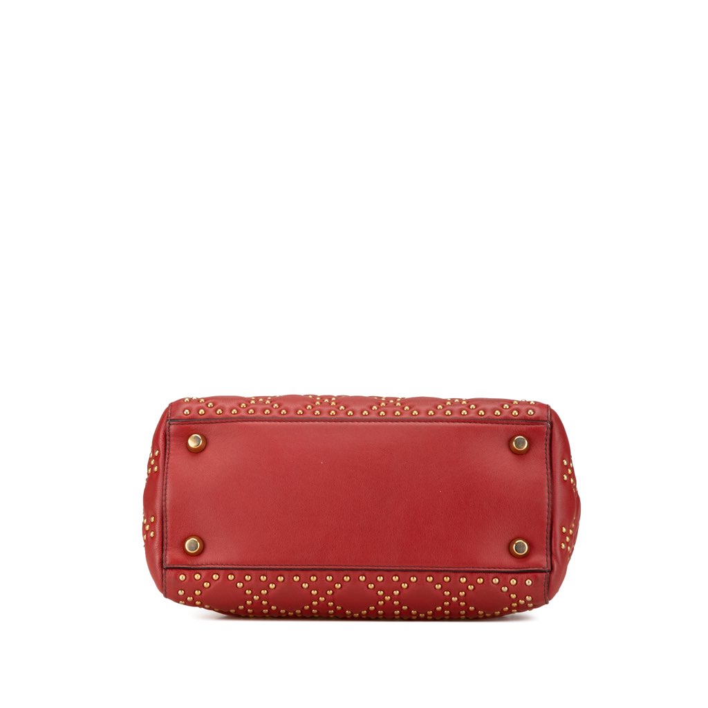 Dior Medium Lambskin Cannage Studded Supple Lady Dior - 3