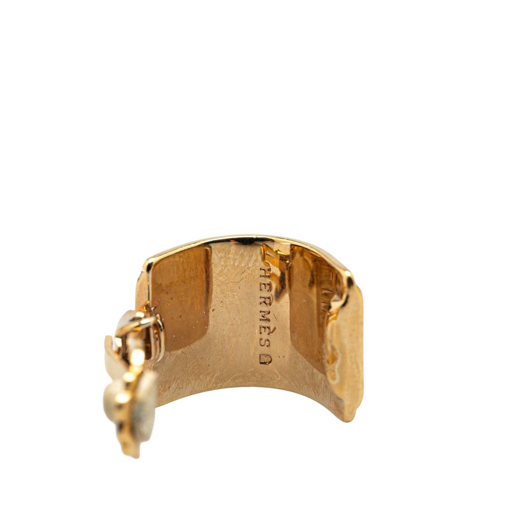 Hermès Enamel Gold Plated Clip On Earrings - 3