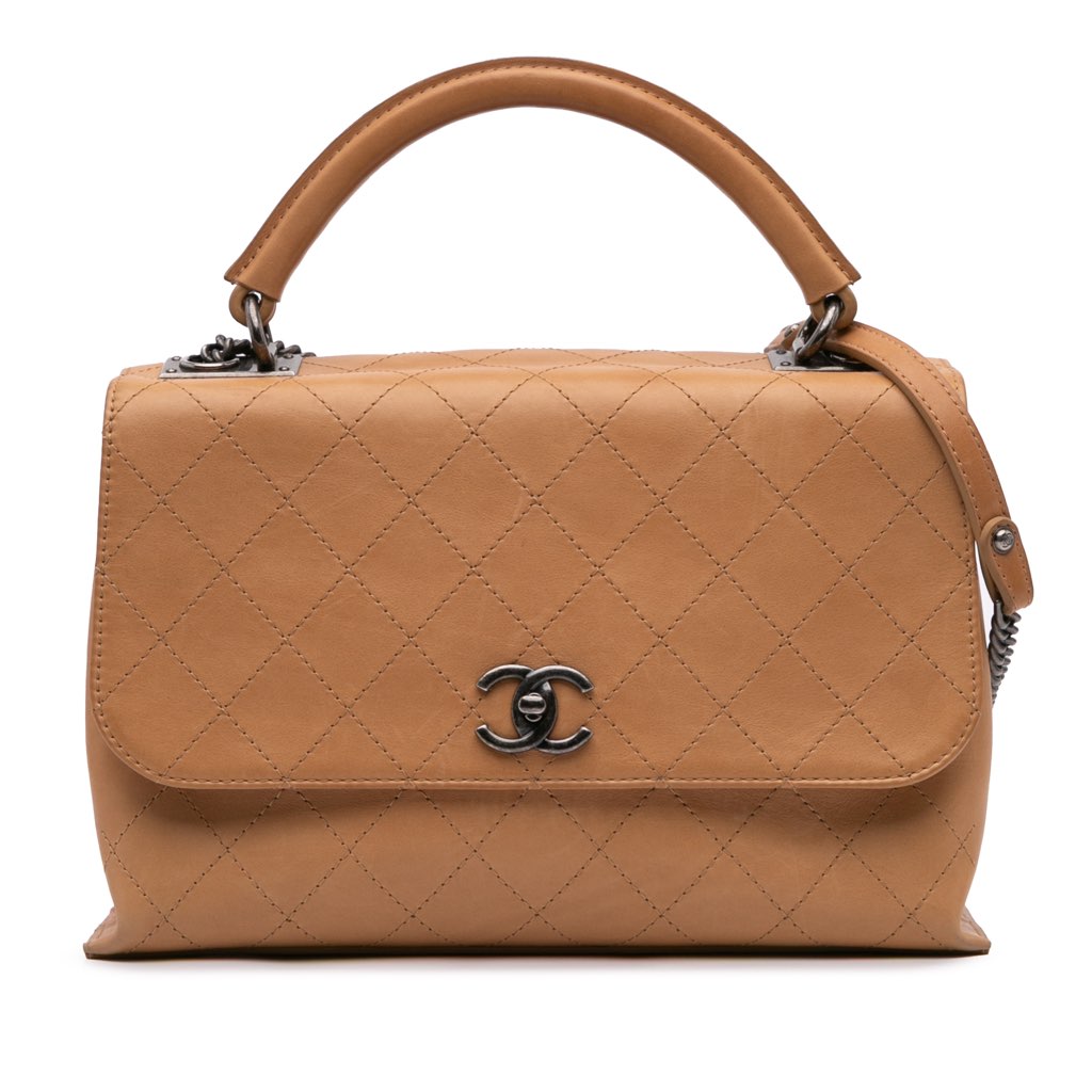 Chanel Large Calfskin Stitched Urban Luxury Top Handle Bag