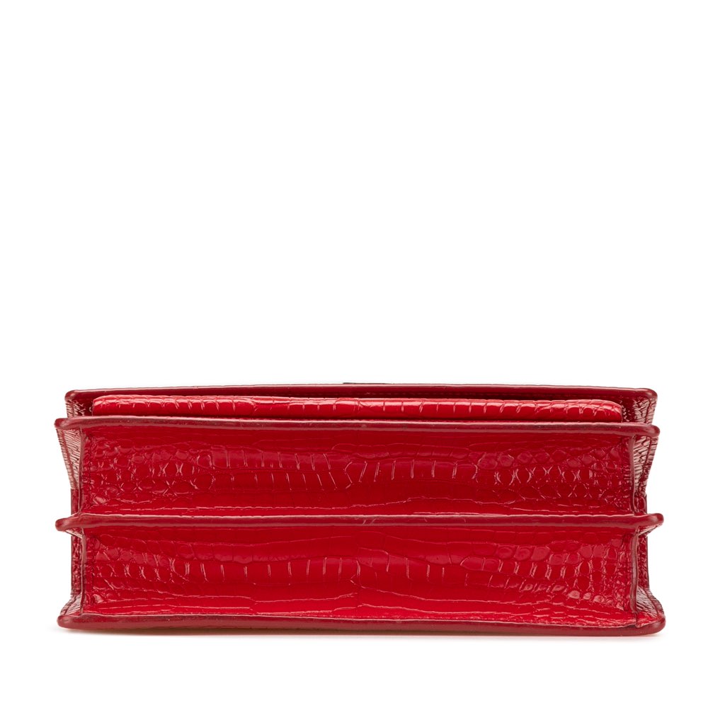 Saint Laurent Medium Croc Embossed Leather Sunset Crossbody - Image 6