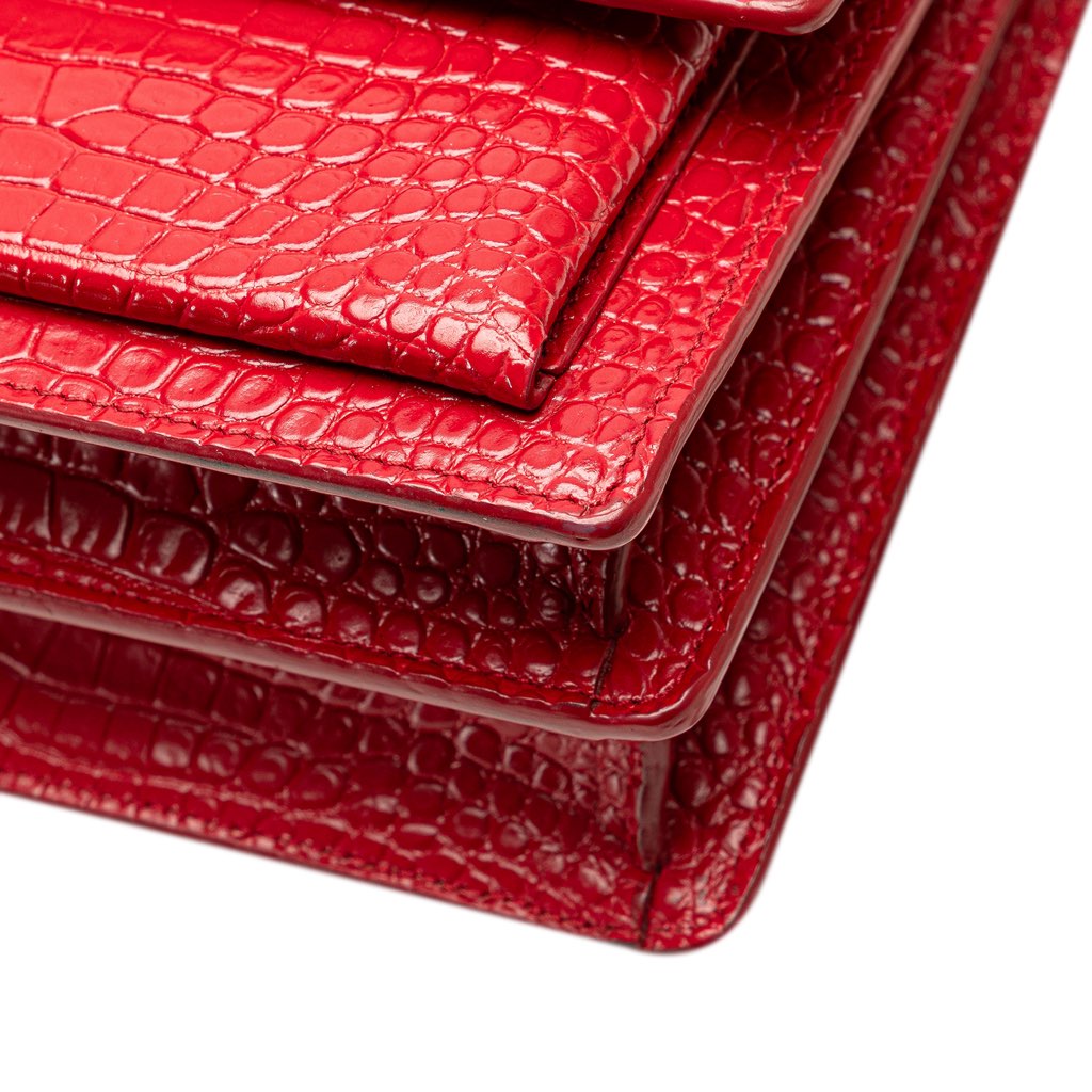 Saint Laurent Medium Croc Embossed Leather Sunset Crossbody - Image 12