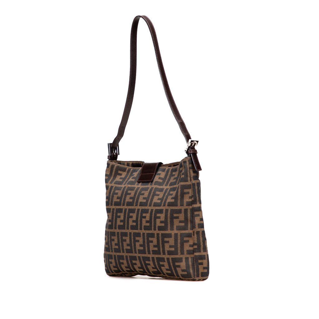 Fendi Zucca Canvas Shoulder Bag - Back view