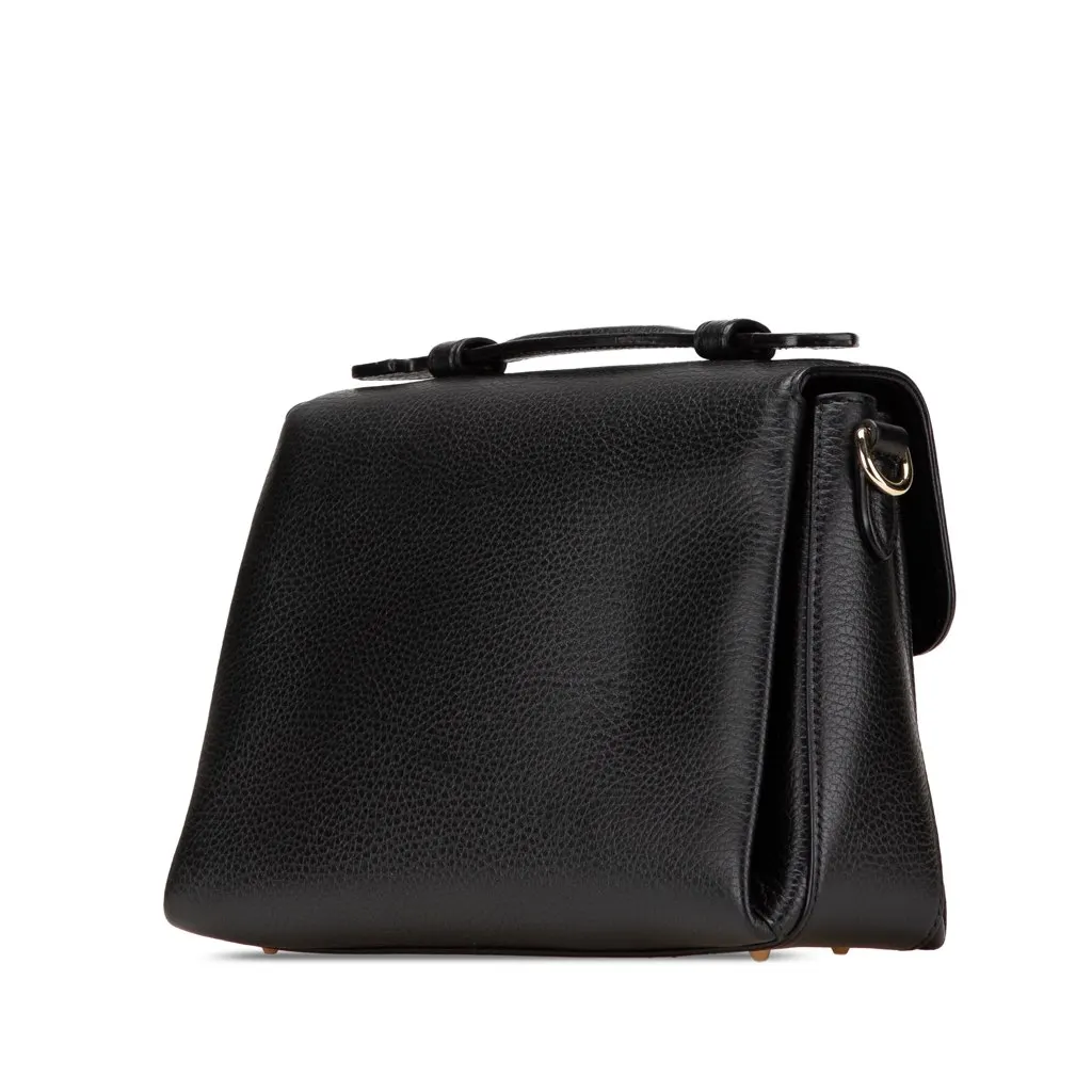 Gucci Small Dollar Calf Interlocking G Satchel Black Leather Very good - Back View