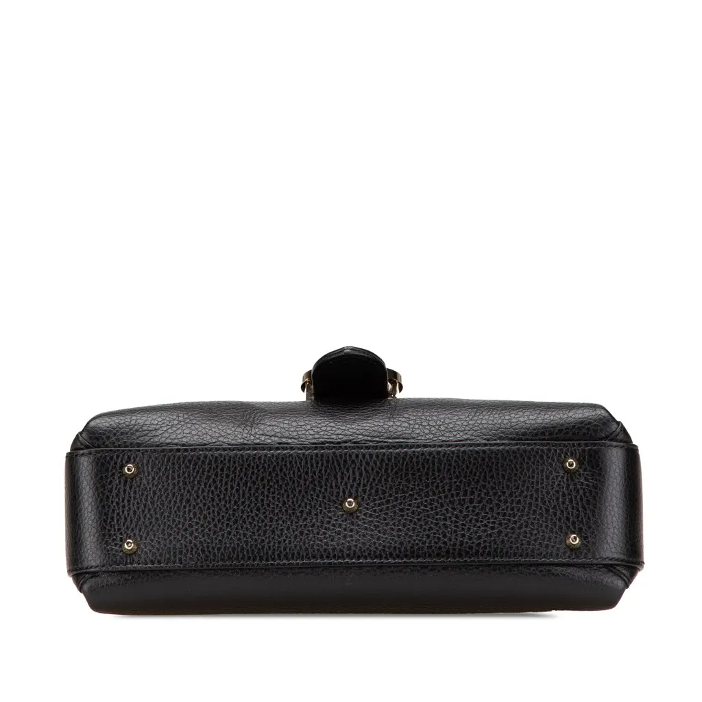 Gucci Small Dollar Calf Interlocking G Satchel Black Leather Very good - Inside View