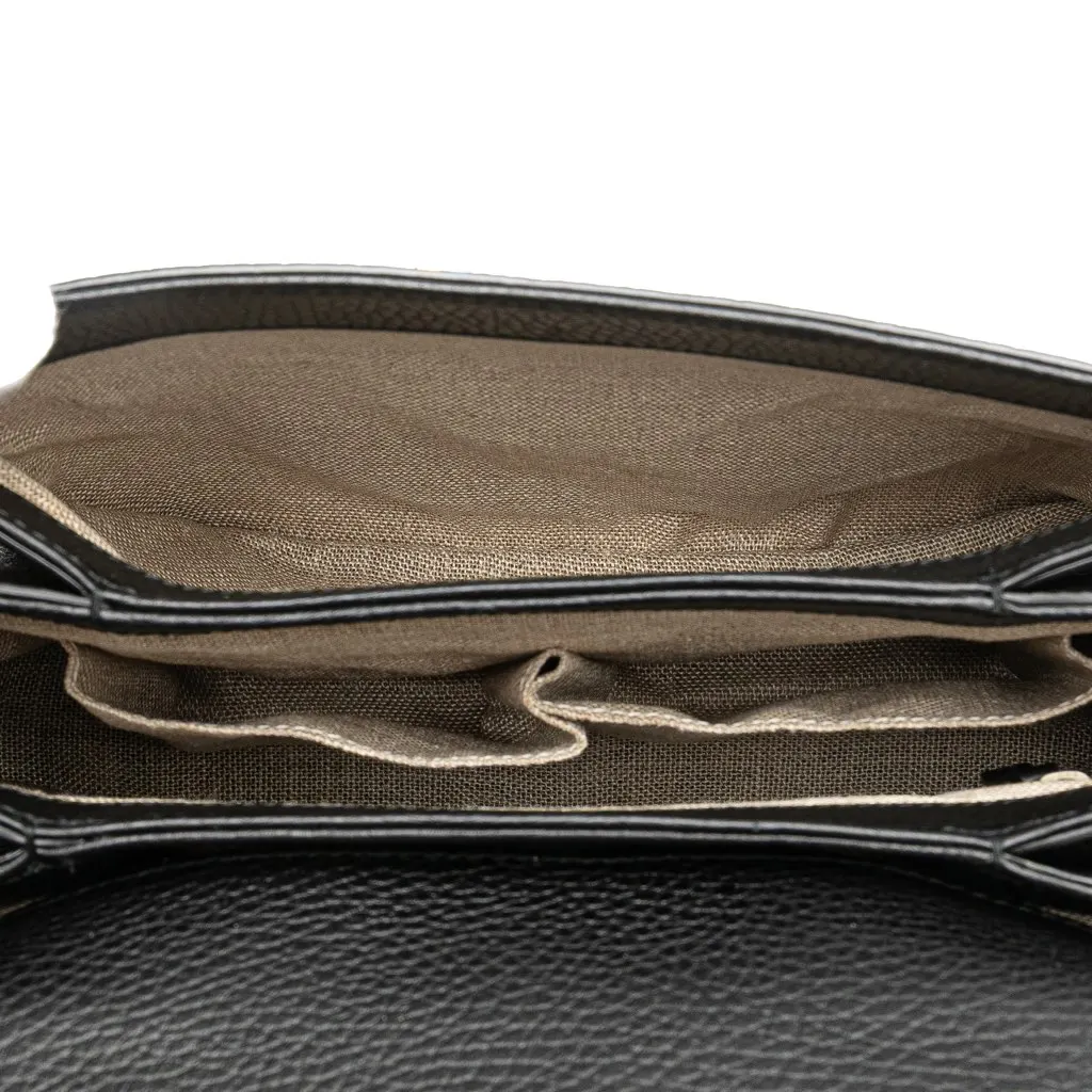 Gucci Small Dollar Calf Interlocking G Satchel Black Leather Very good - Model View