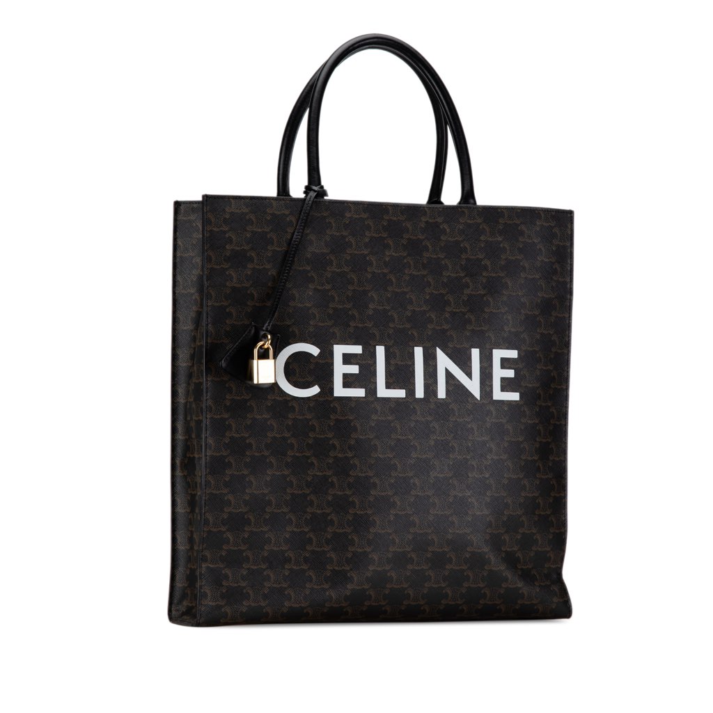 Celine Large Triomphe Coated Canvas Cabas Vertical Tote - 2