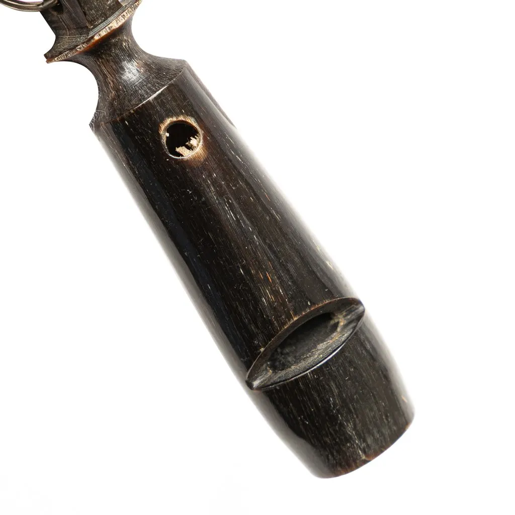 Hermès Leather and Wood Whistle Pendant Necklace Red Leather Good - Back View