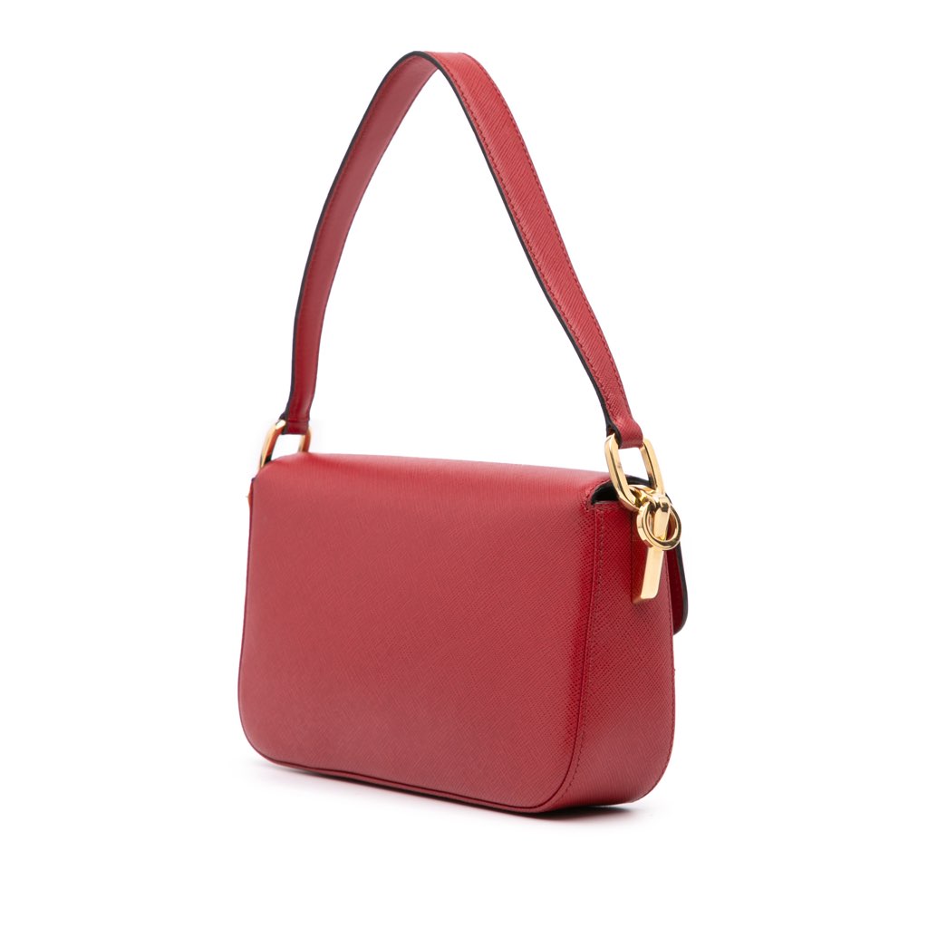 Prada Saffiano Lux Embleme Satchel - Back view