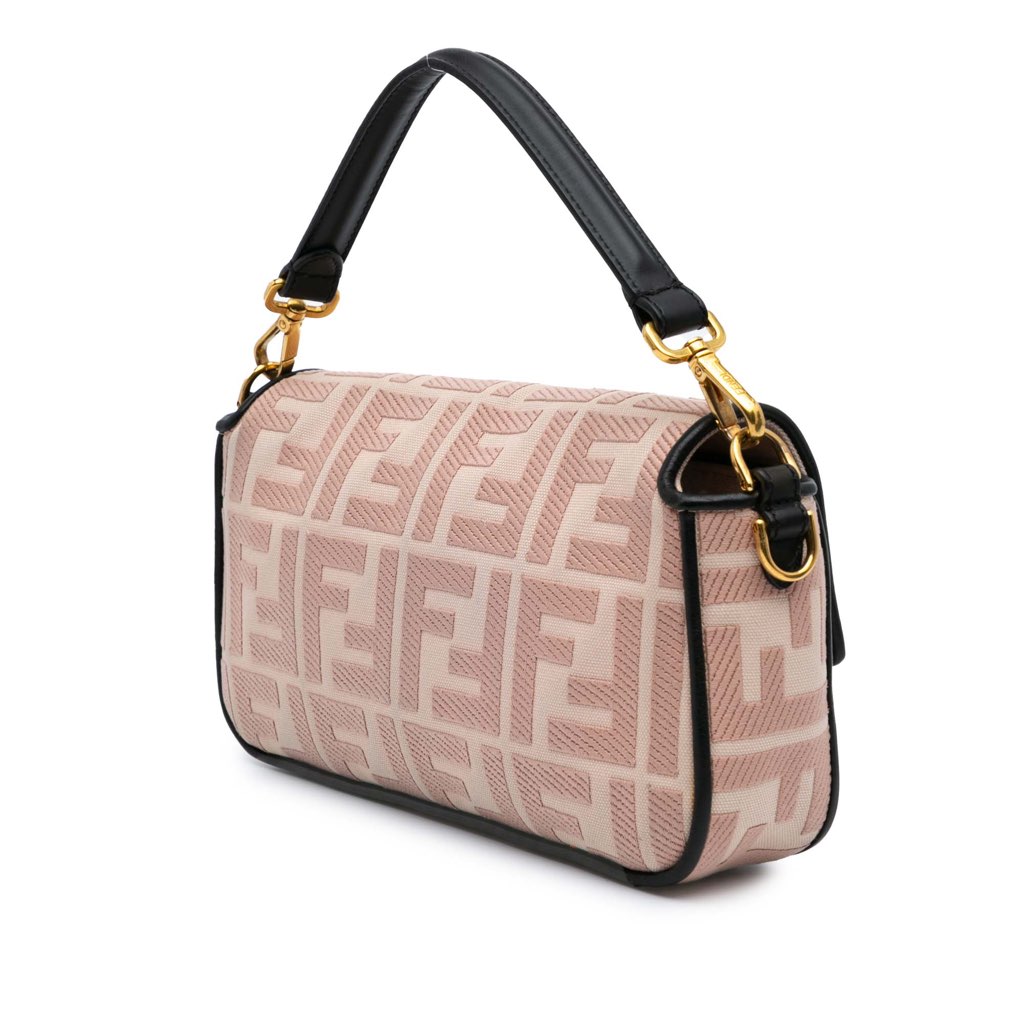 Fendi Zucca Embroidered Canvas Baguette Satchel - 2