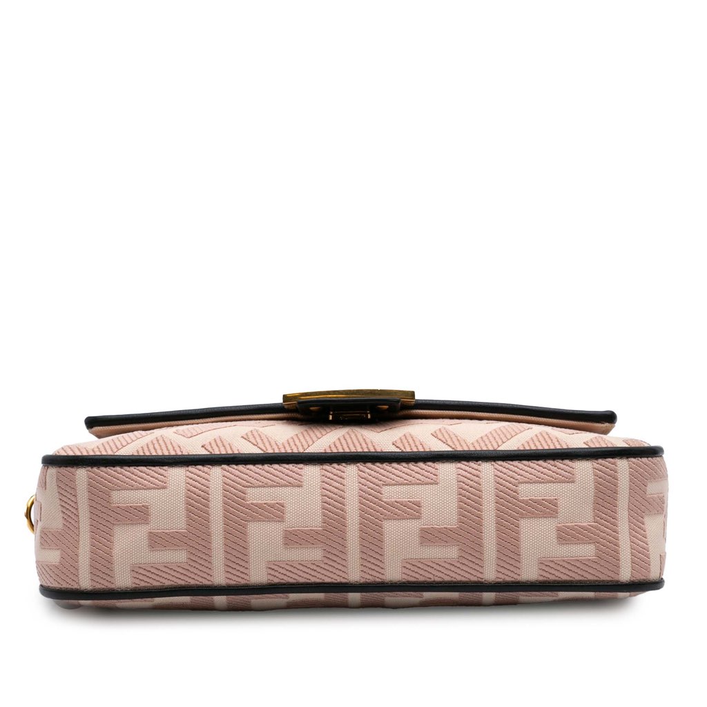 Fendi Zucca Embroidered Canvas Baguette Satchel - 3