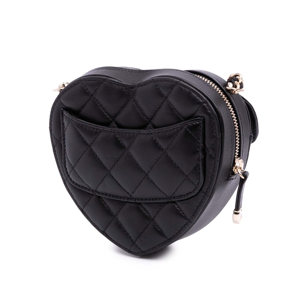 Chanel Mini Lambskin CC in Love Heart Crossbody - Back view