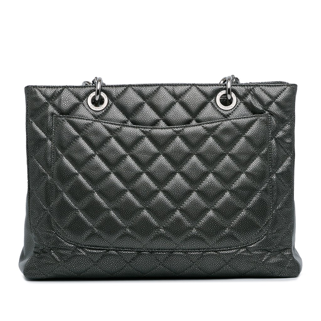 Chanel Metallic Caviar Grand Shopping Tote - 3