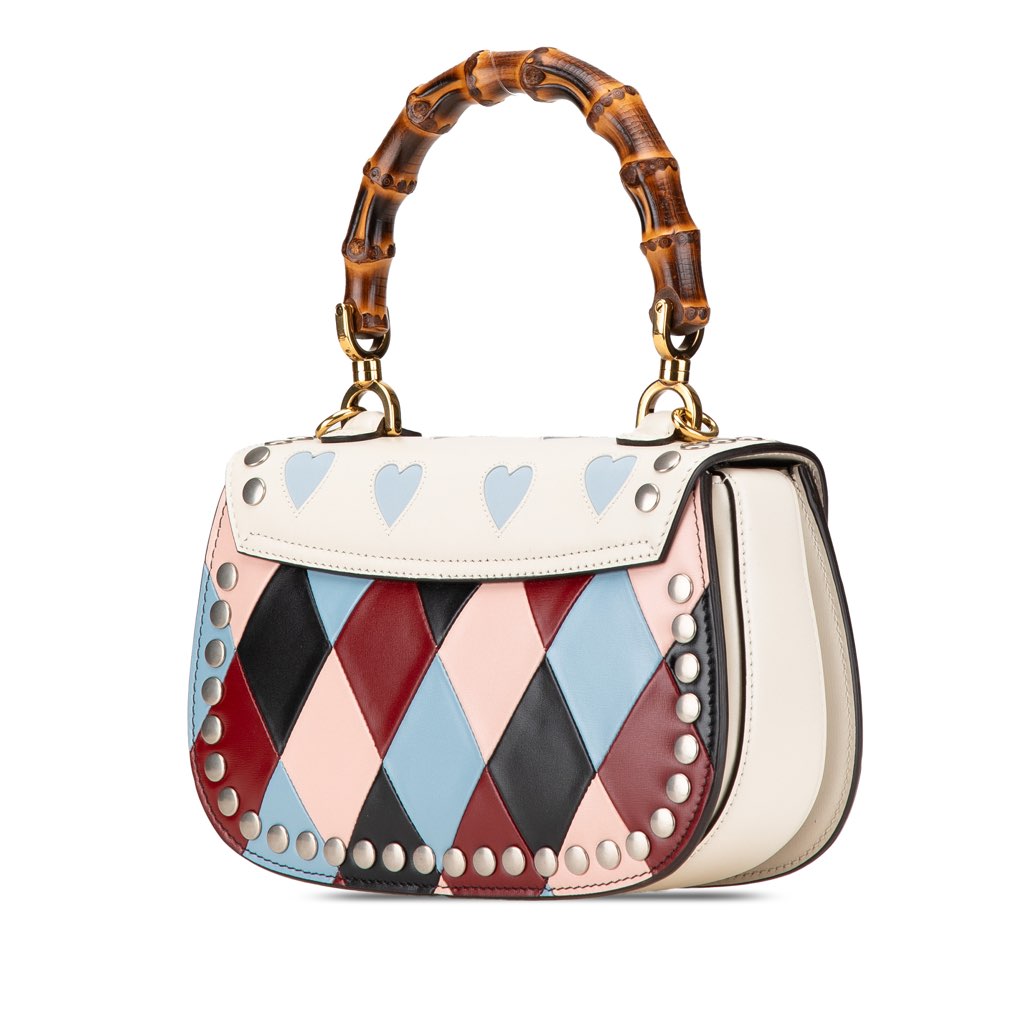 Gucci Calfskin Lovelight Bamboo Top Handle Bag - 2