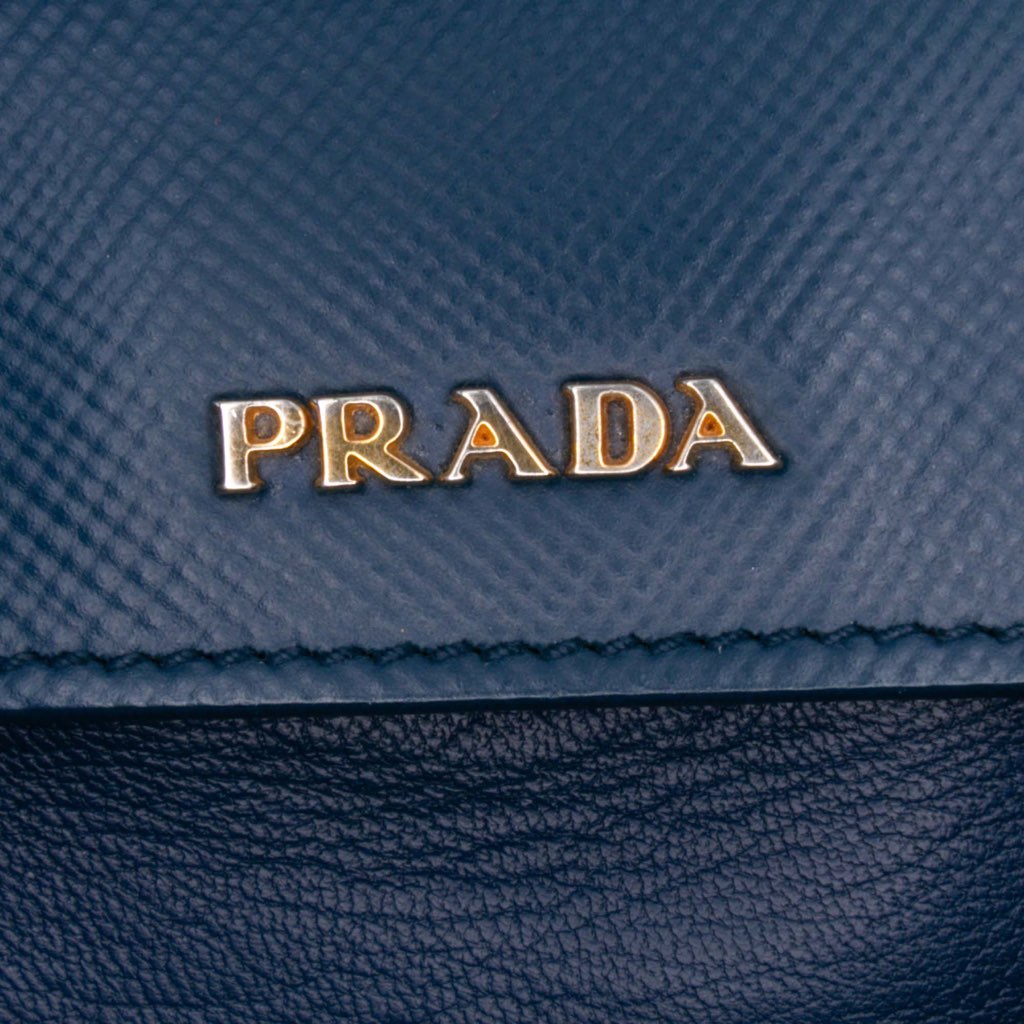 Prada Large Canapa and Saffiano Double Satchel - 5