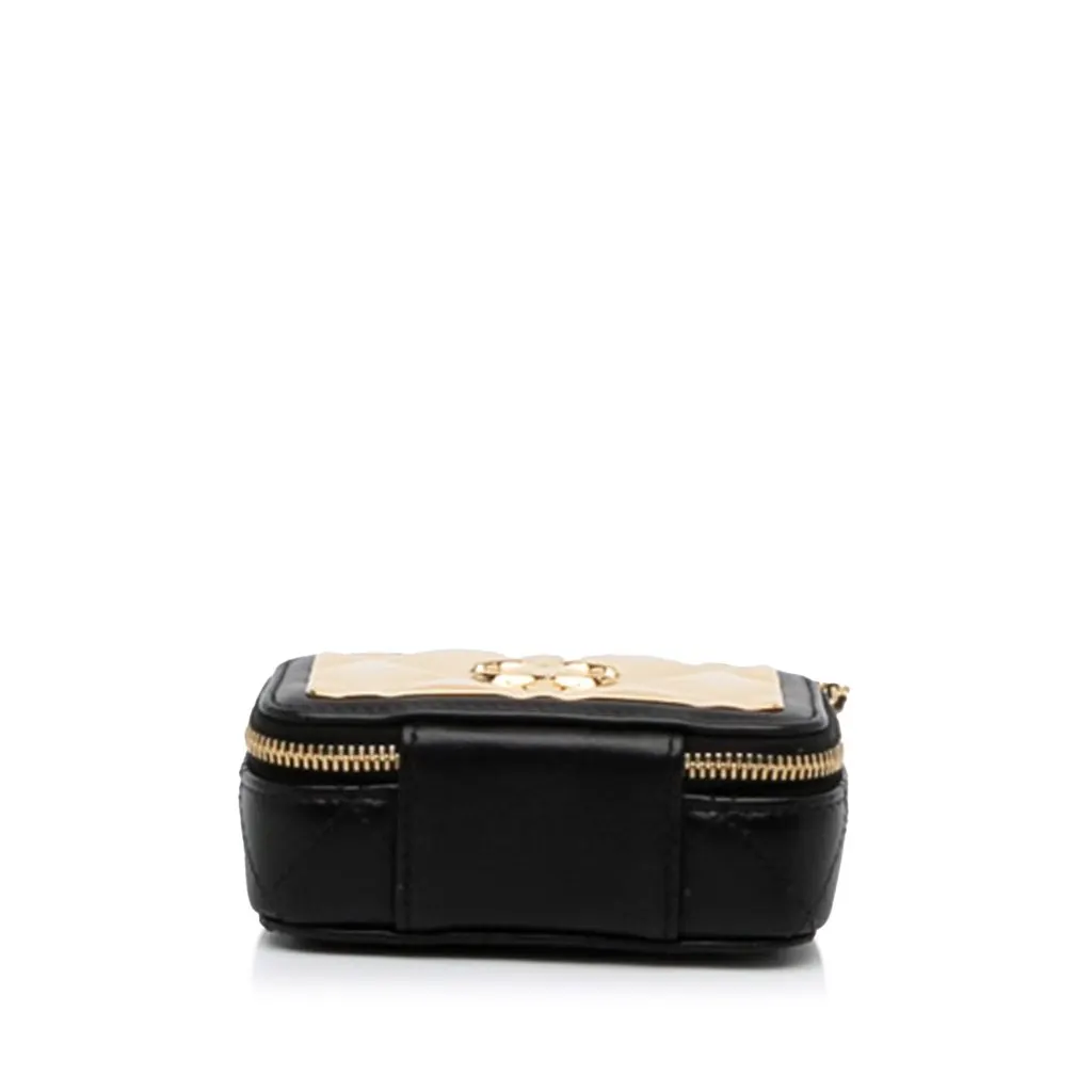 Chanel CC Quilted Golden Plate Vanity Crossbody Gold Leather Good - Box View