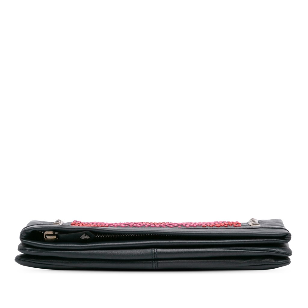 Balmain Leather Studded Foldover Clutch - Image 6