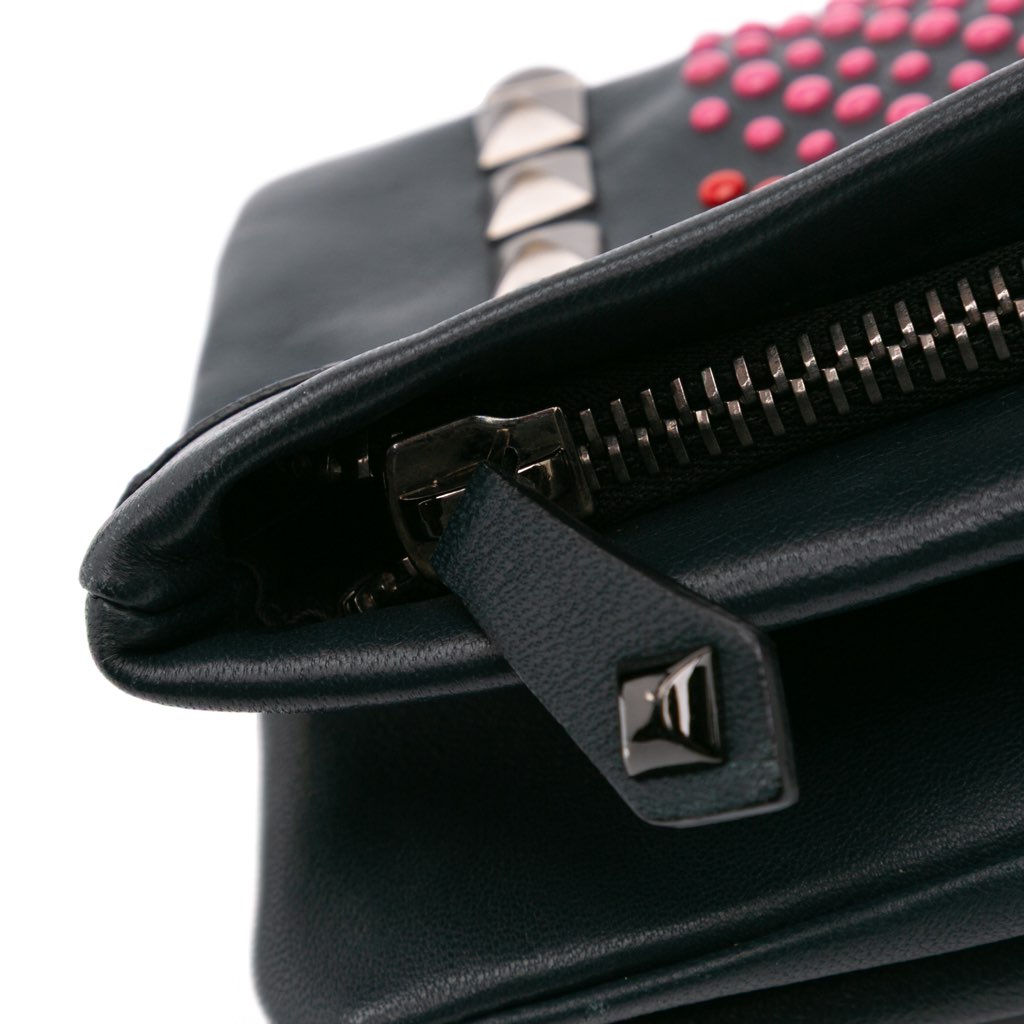 Balmain Leather Studded Foldover Clutch - Image 10