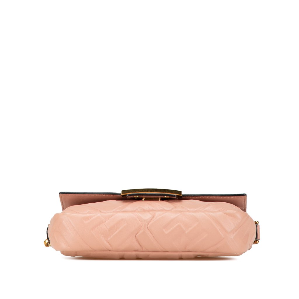 Fendi Mini Zucca Embossed Leather Baguette Satchel - 3
