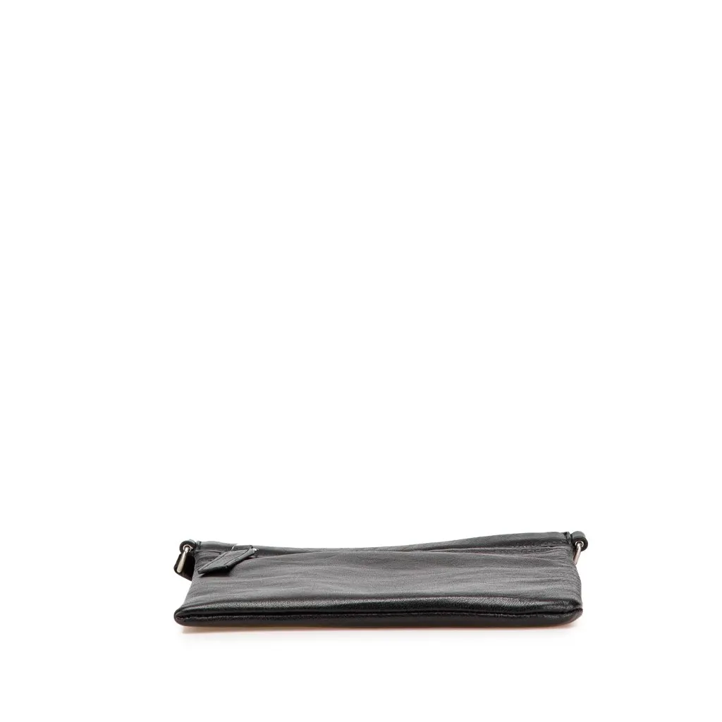Saint Laurent Antiqued Lambskin Sid Flat Crossbody Black Leather Very good - Inside View