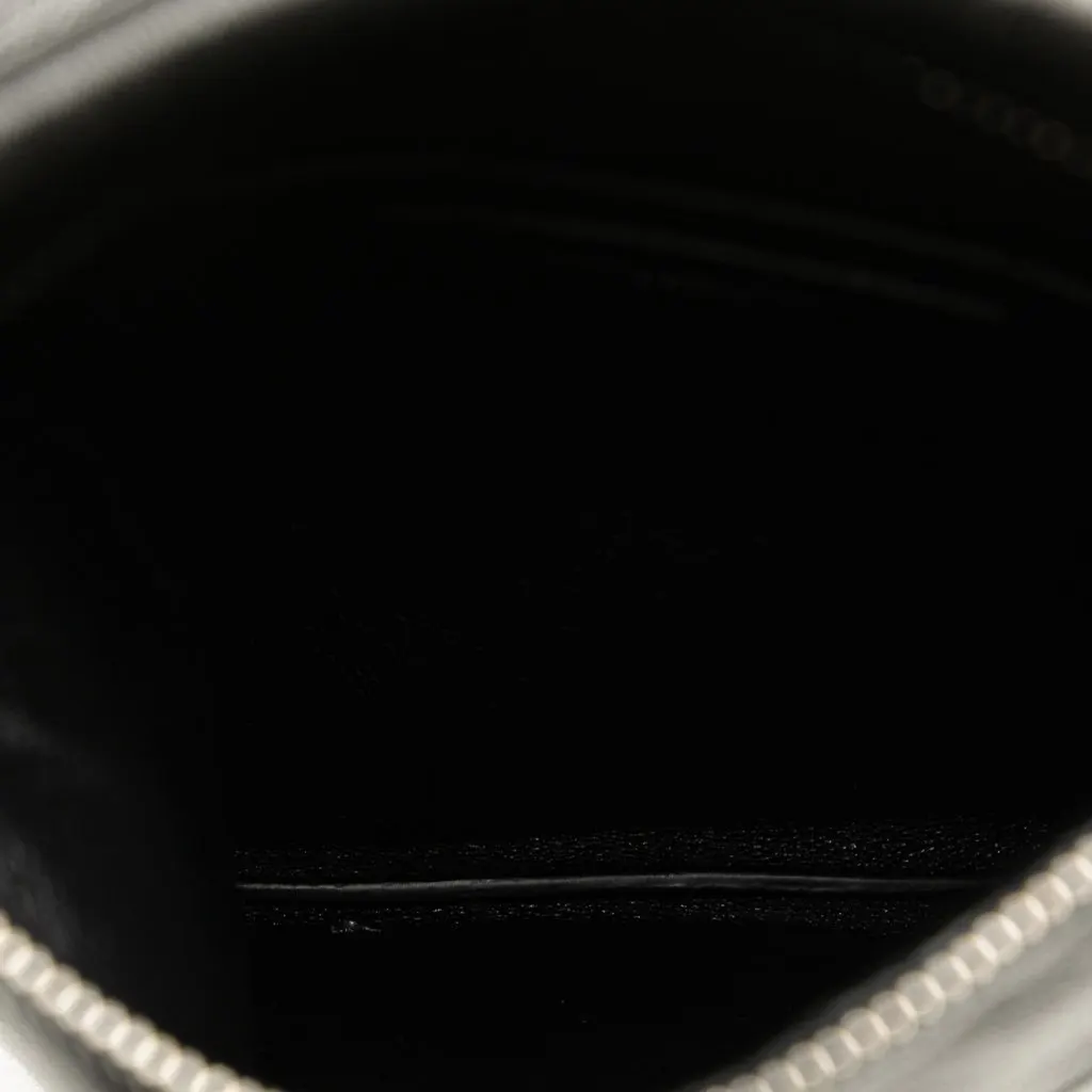 Saint Laurent Antiqued Lambskin Sid Flat Crossbody Black Leather Very good - Model View