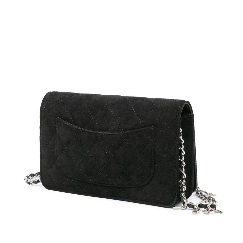 Chanel Quilted Suede Cocostellar Wallet on Chain - 2