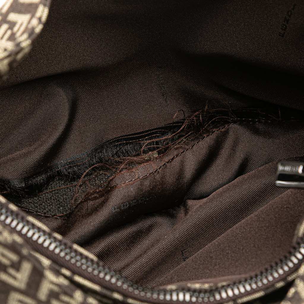 Fendi Zucchino Canvas Shoulder Bag - Side view