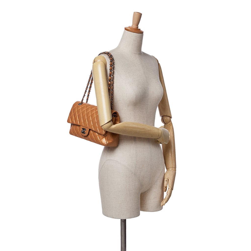 Chanel Medium Classic Metallic Caviar Double Flap - Image 13