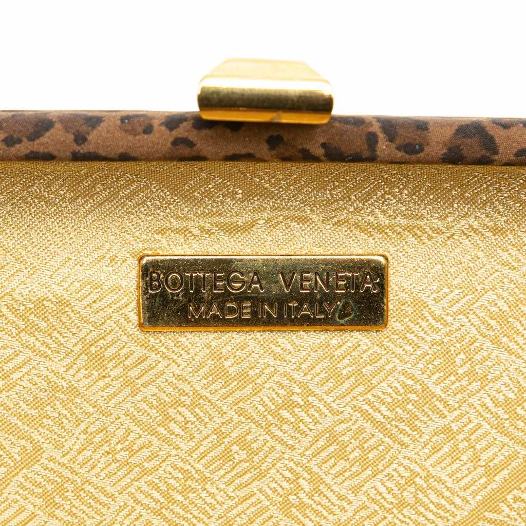 Bottega Veneta Nylon Leopard Print Box Clutch Brown Good - Box View
