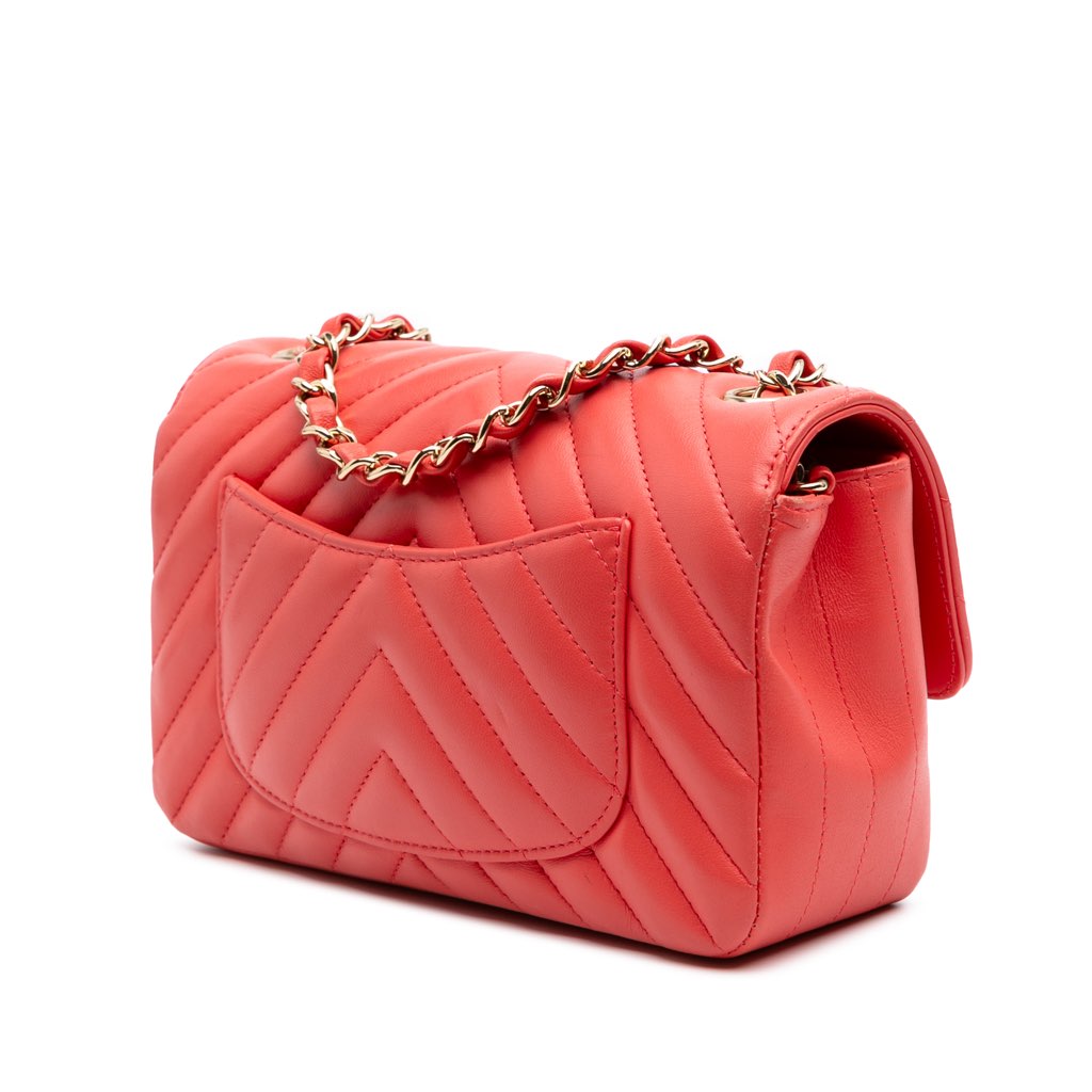 Chanel Mini Rectangular Classic Chevron Lambskin Single Flap - 2