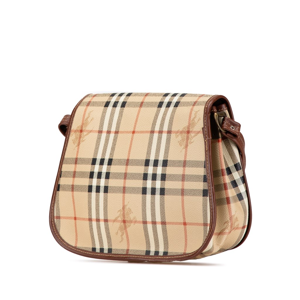 Burberry Haymarket Check Coated Canvas Crossbody - Back view