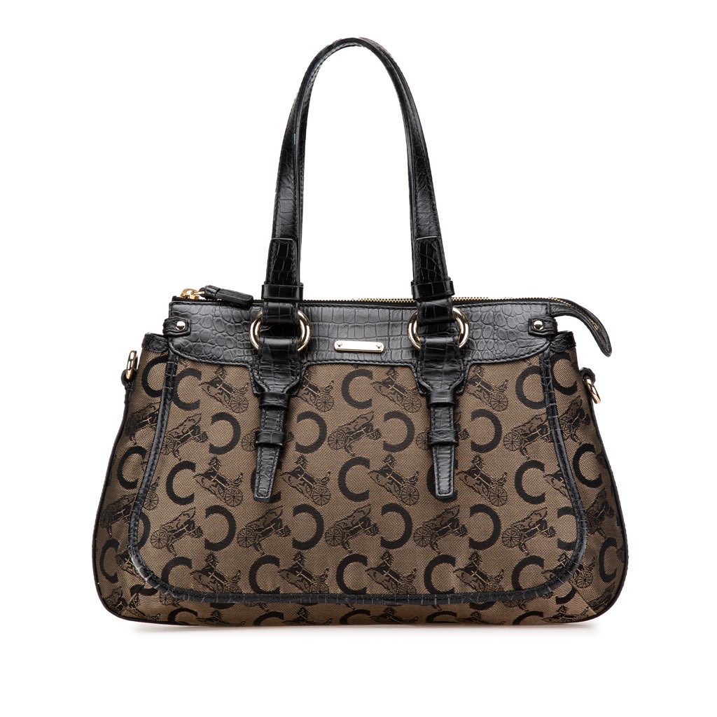 Celine C Carriage Canvas Satchel