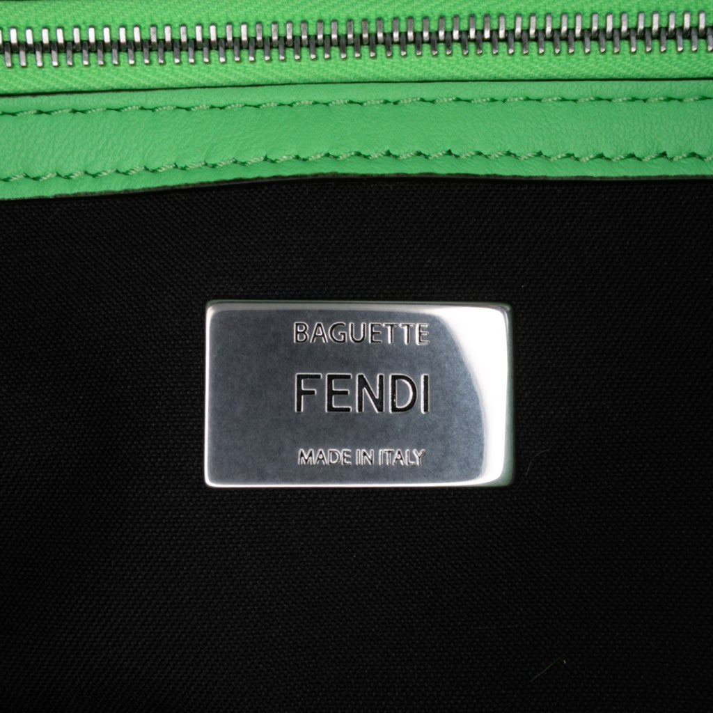 Fendi Zucca Embossed Stitched Leather Baguette Satchel - Side view