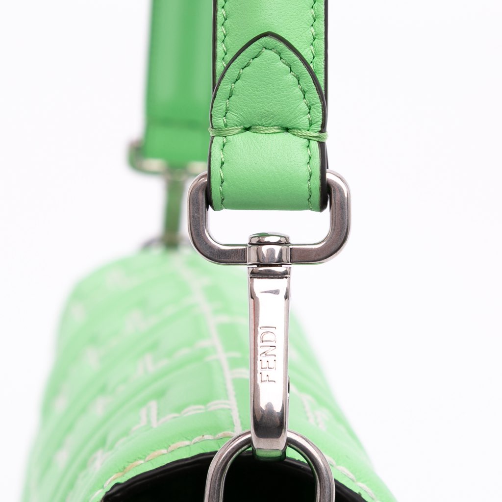 Fendi Zucca Embossed Stitched Leather Baguette Satchel - Detail 2