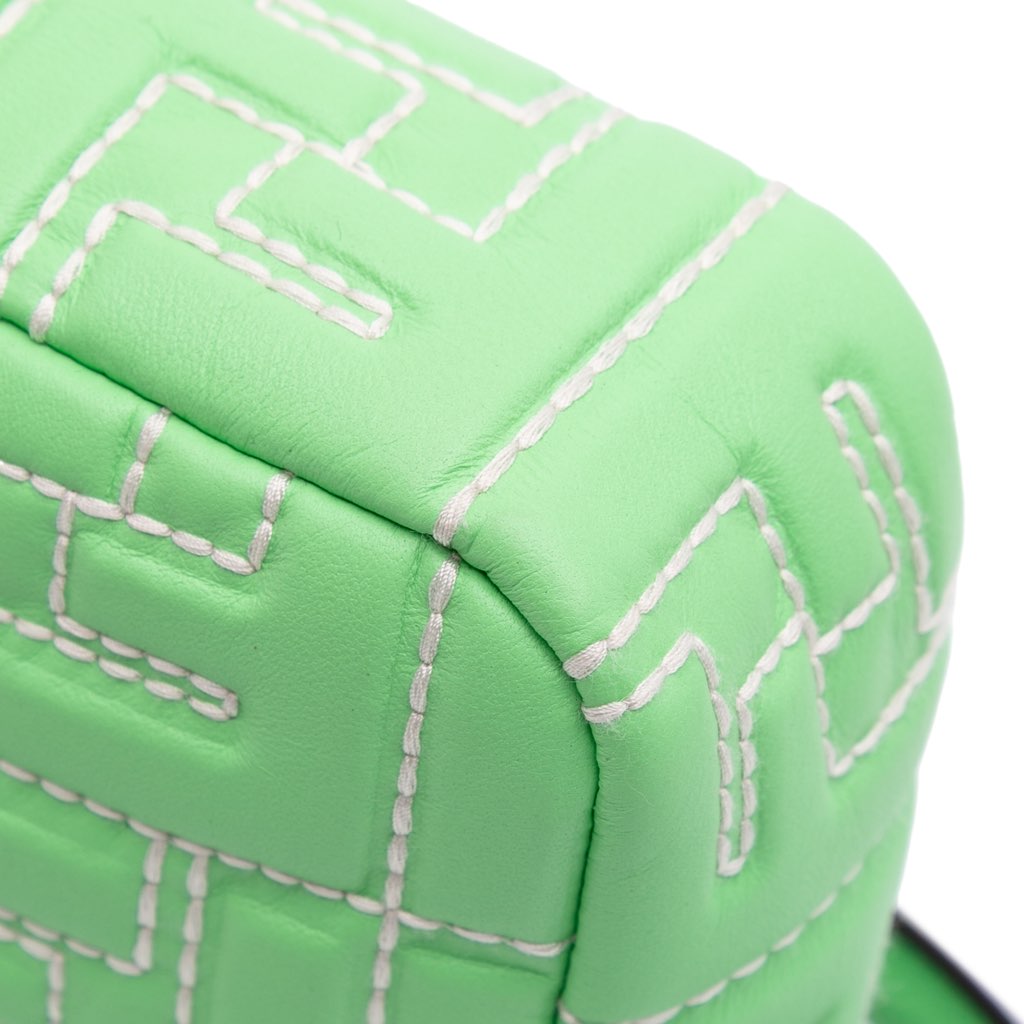 Fendi Zucca Embossed Stitched Leather Baguette Satchel - Image 12