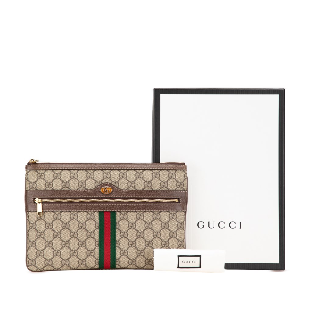 Gucci Large GG Supreme Ophidia Web Clutch - Image 16