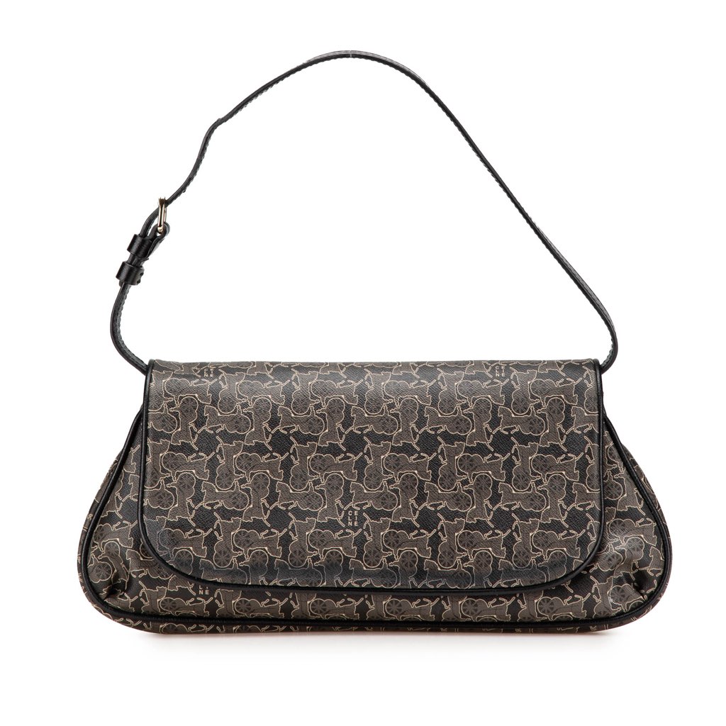 Celine Horse Carriage Coated Canvas Shoulder Bag